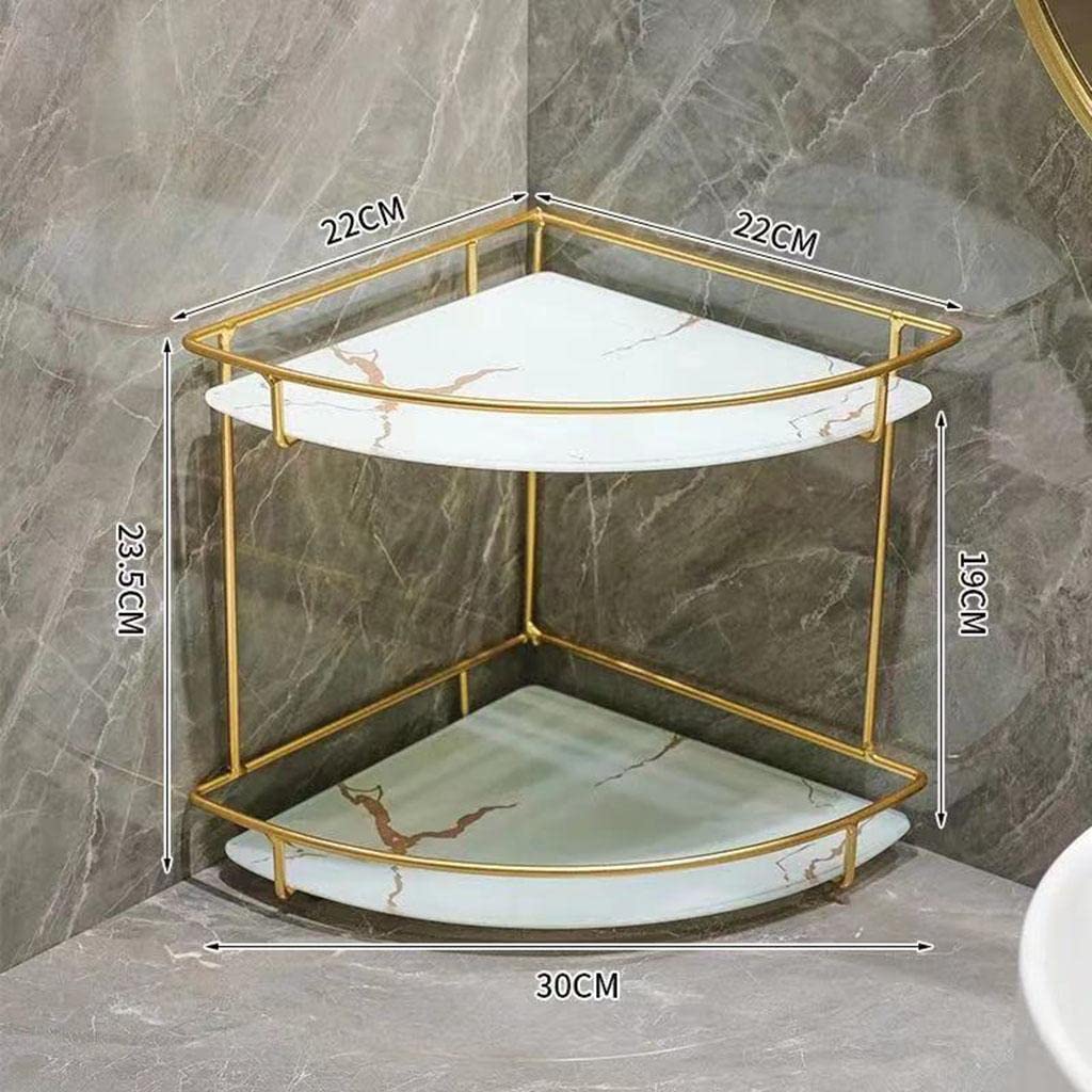 Storage Rack Save Space Cosmetic Bathroom Dressing Table White Double Layer