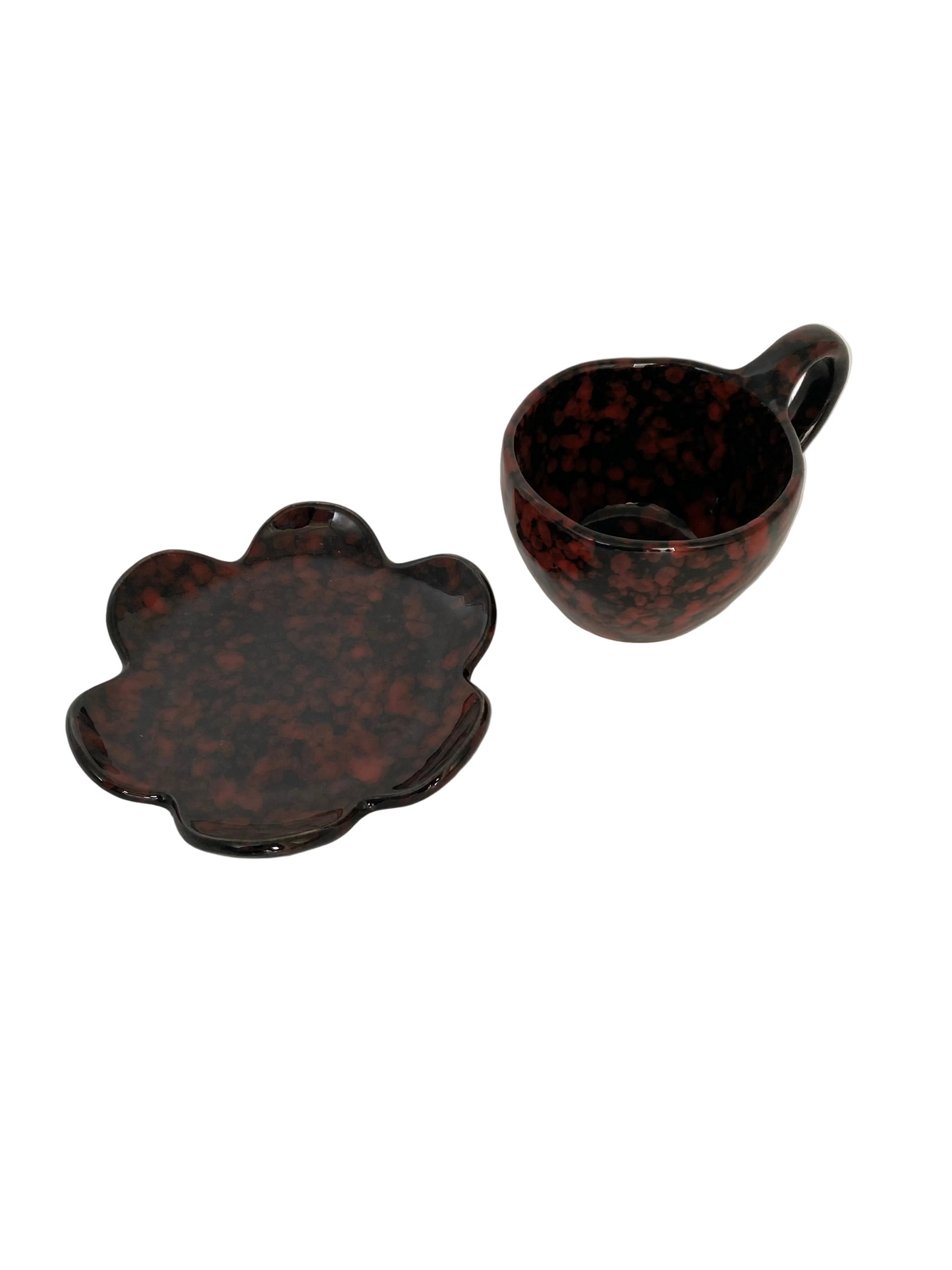 2 Pcs Ceramic Cup With Saucer Set
