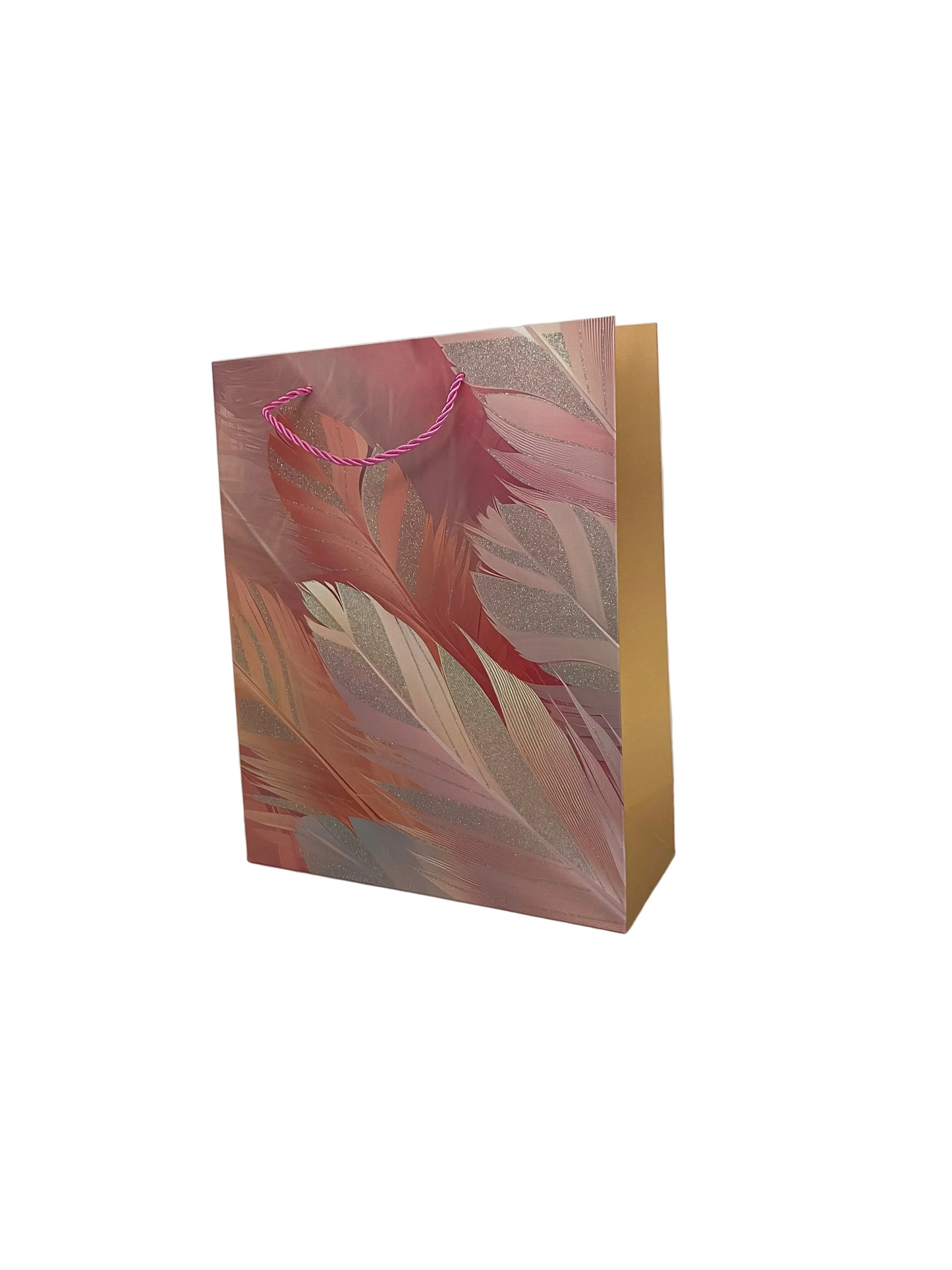 Glittered Feather Paper Gift Bag