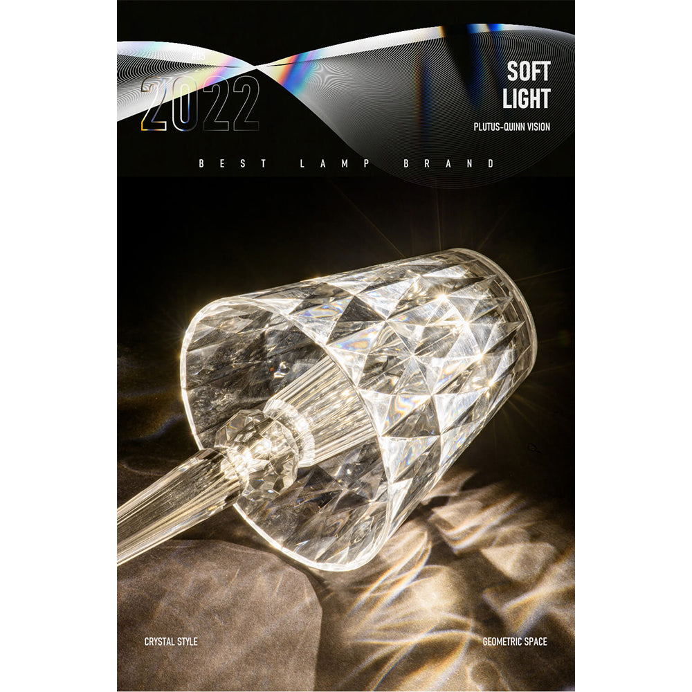 LED Diamond Crystal Projection Night Lights USB Charging Touch Control Lighting Desk Lamp / 347560