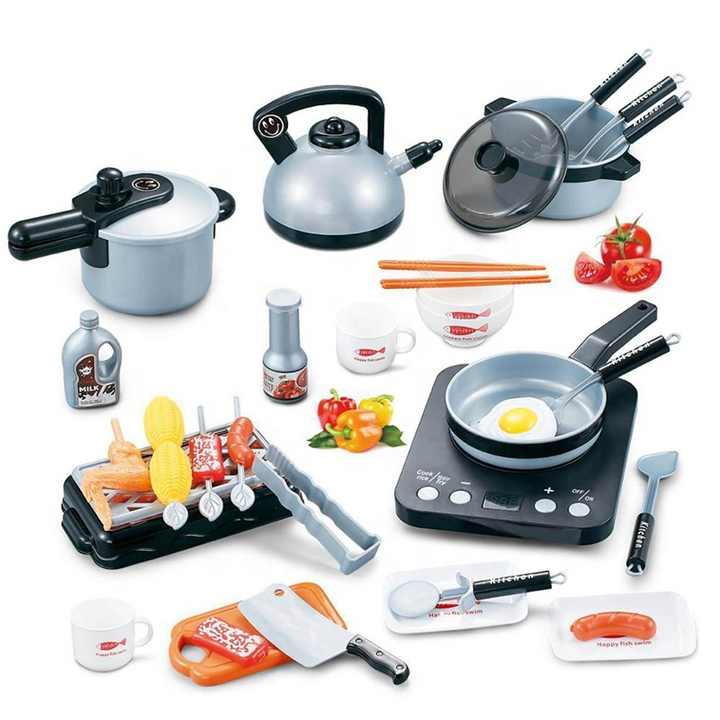 36 Pcs Little Chef Simulation Kitchenware Cooking Pretend Play Kitchen Toys Set for Kids