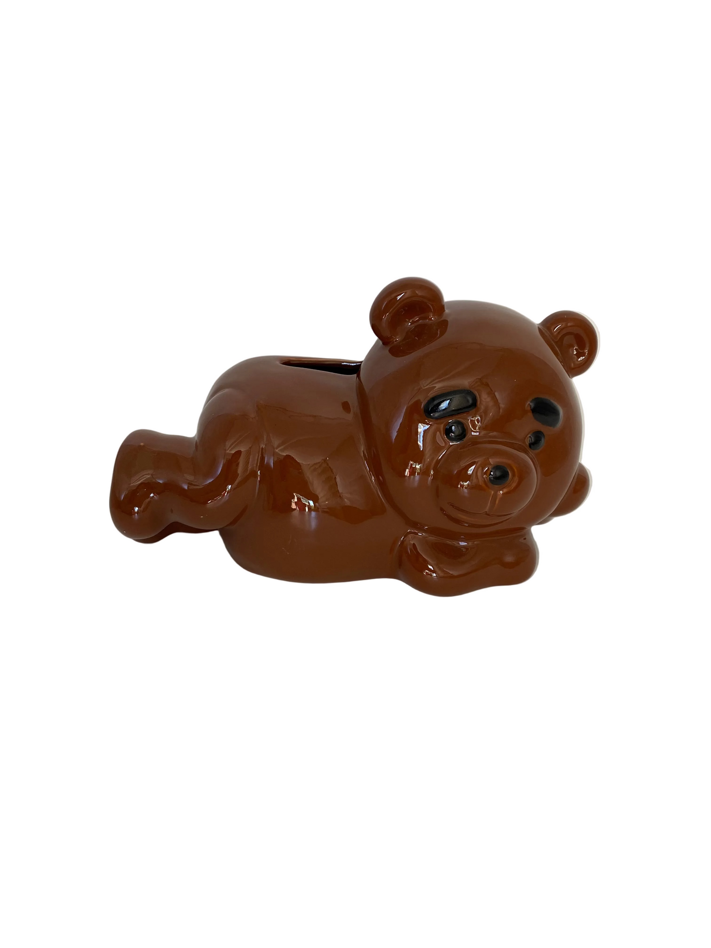 Brown Bear Ceramic Tissue Holder
