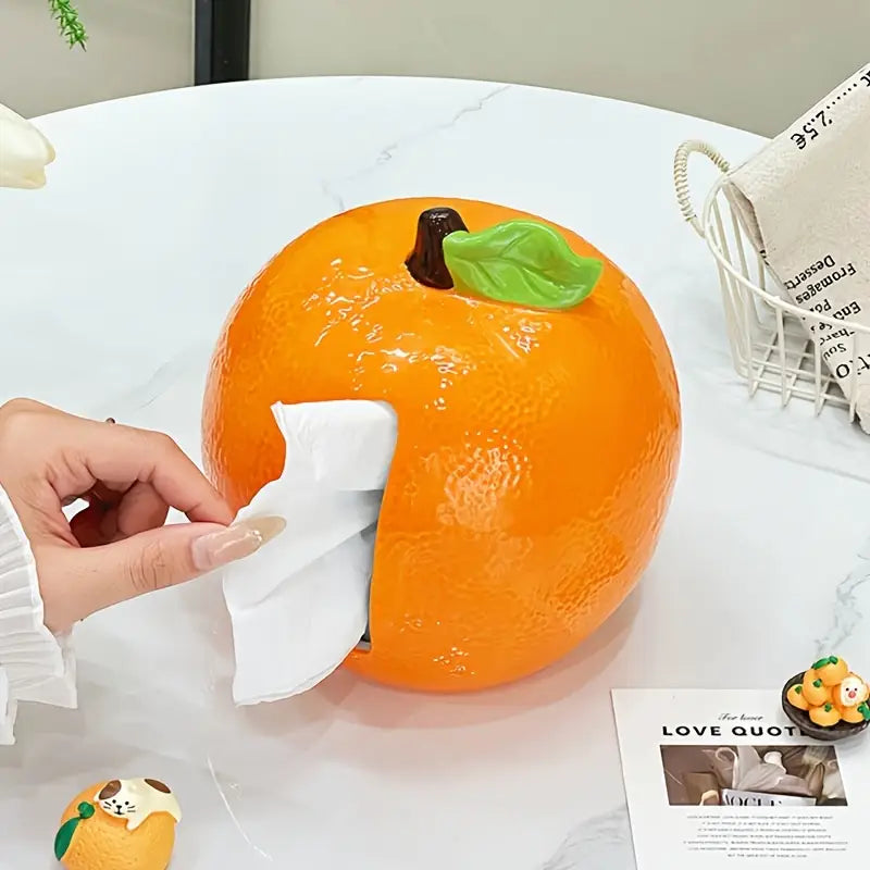 Realistic Orange Fruit Shaped Tissue Box Dispenser
