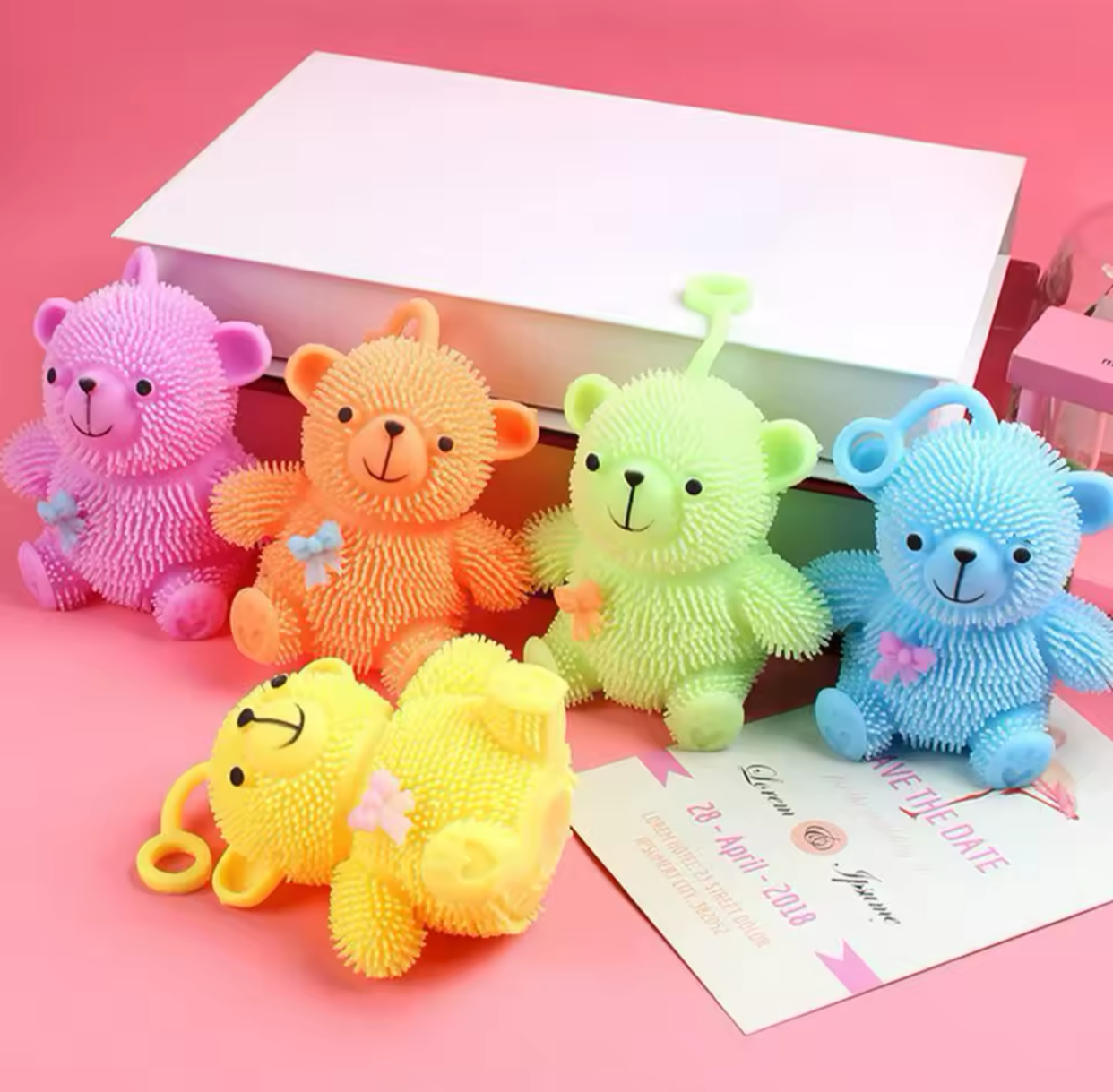 1pc Soft Elastic Luminous Toy Large Cute Bear Teddy Pressure