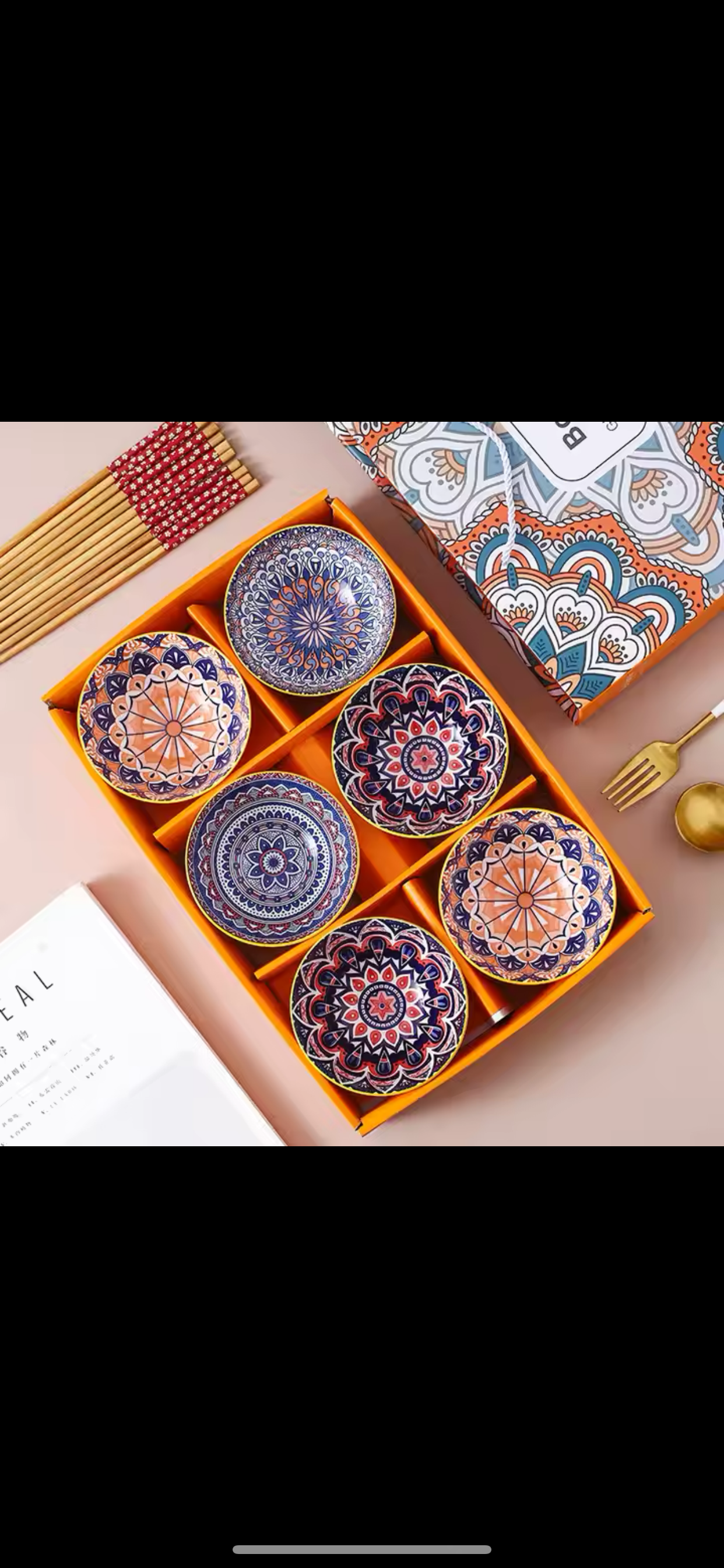6 Pcs Bohemien Porcelain Bowl Set With Box