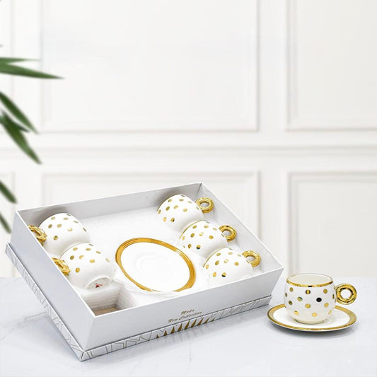 Moka, 12 Pcs Tea Cups With Plates Set