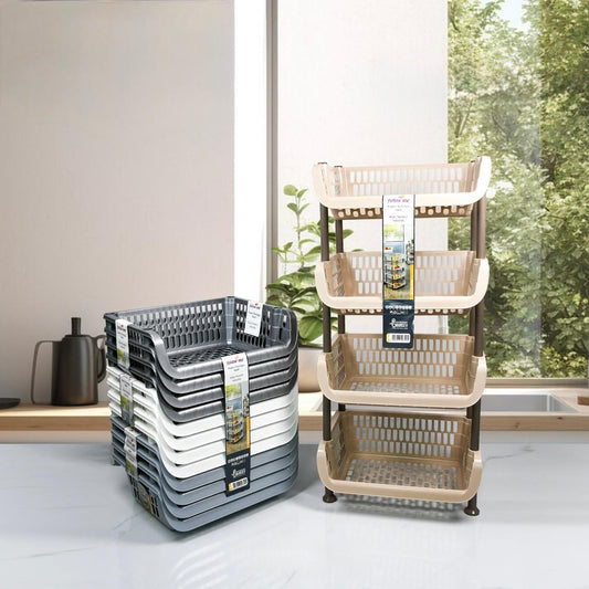 Follow me, 4 Layers Pantry Nostalgia Kitchen Shelf