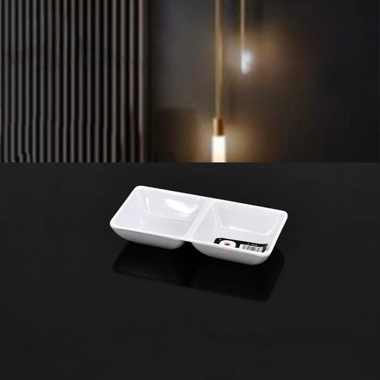 6 Inch Melamine Sauce Dish With 2 Compartments