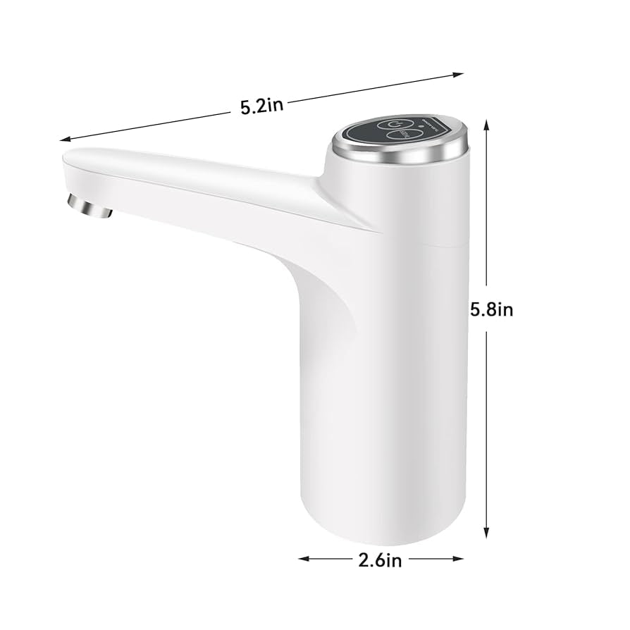 USB Portable Electric Rechargeable Water Bottle Pump Dispenser-White