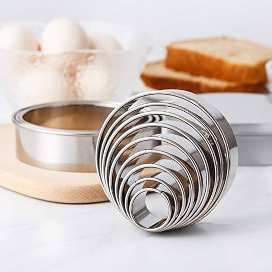5 Pcs Round Stainless Steel Cookie Cutters