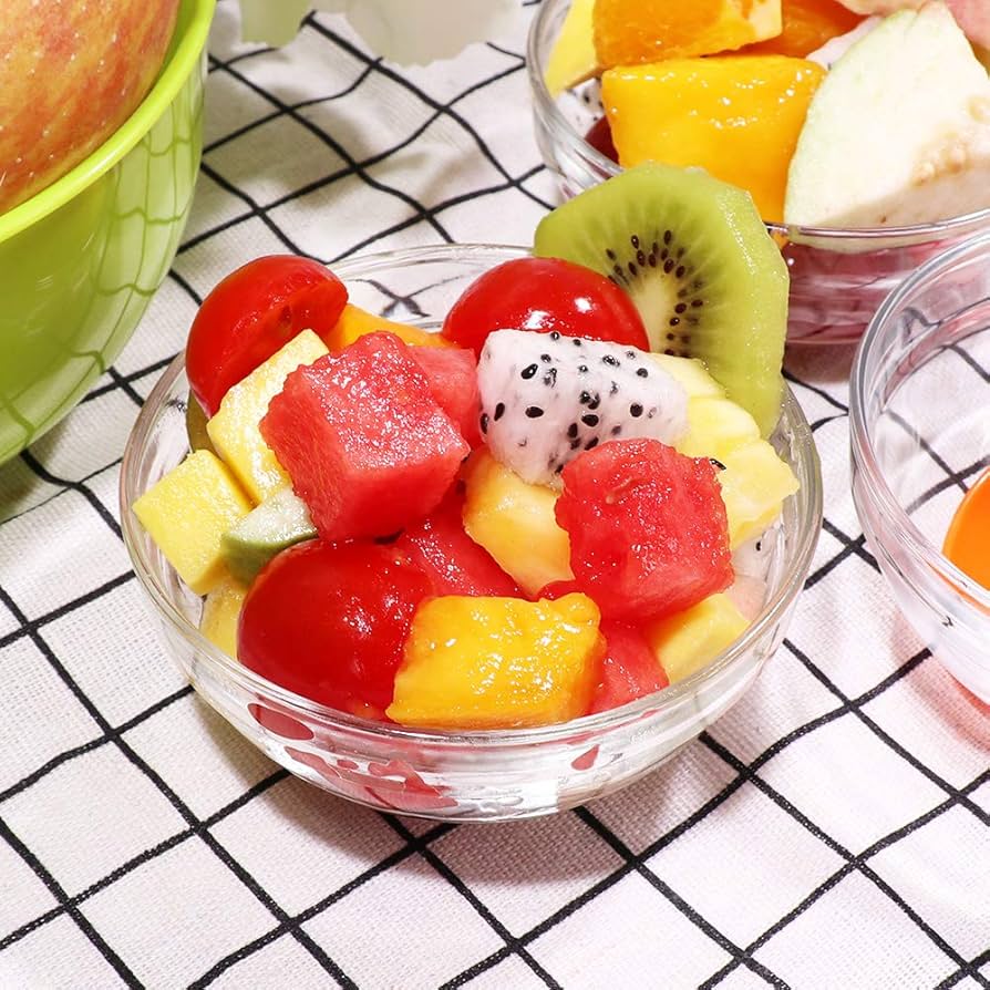 Set 4 Pcs Round Plastic Crystal Bowl
