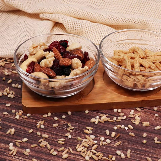 Set 4 Pcs Round Plastic Crystal Bowl