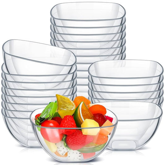 Set 4 Pcs Square Plastic Crystal Bowl