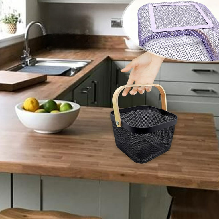 Black Metal Mesh Steel Basket