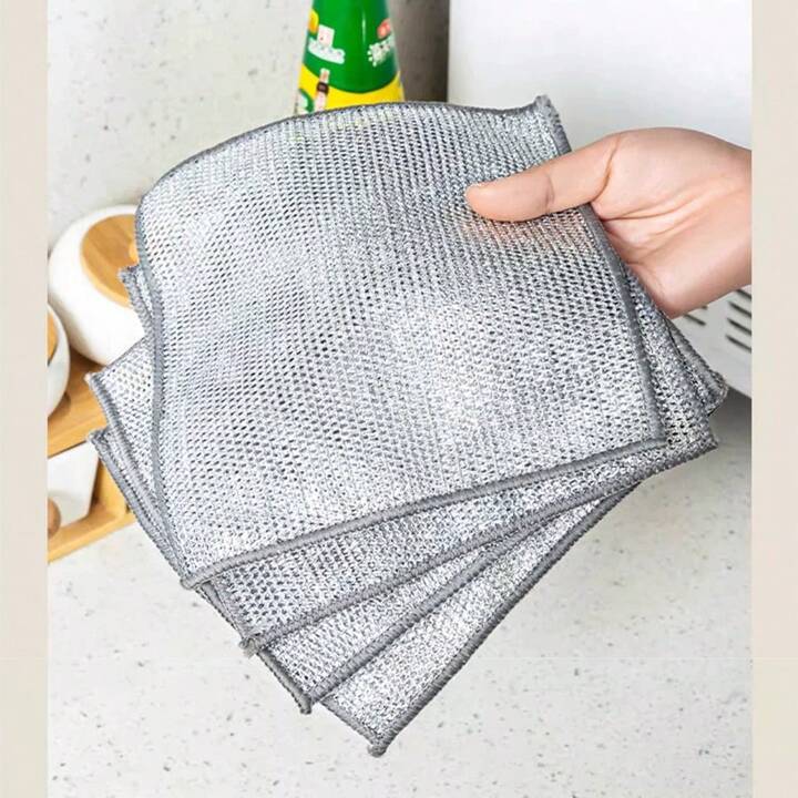Set 4 Pcs Multifunctional Silver Wire Cleaning Cloth