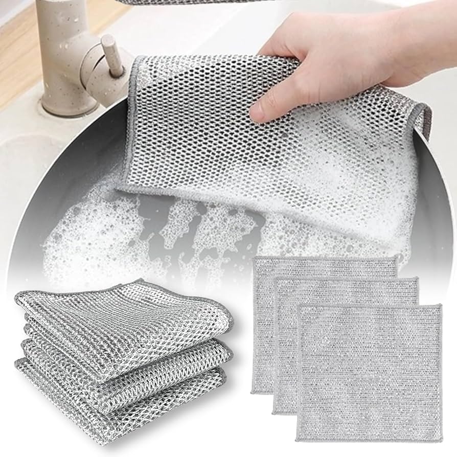 Set 4 Pcs Multifunctional Silver Wire Cleaning Cloth