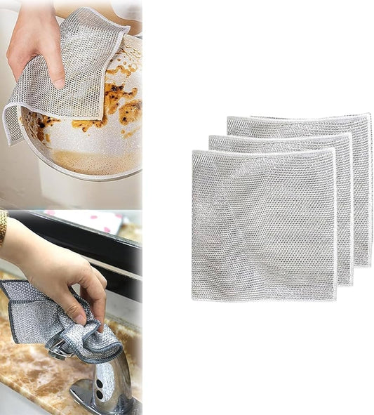 Set 4 Pcs Multifunctional Silver Wire Cleaning Cloth