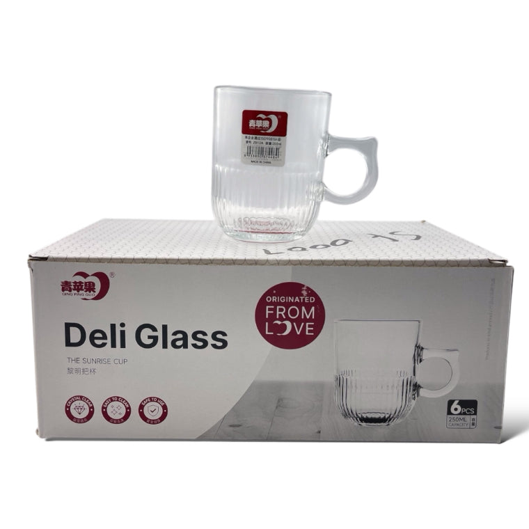Set Of 6 Pcs Glass Tea Mugs