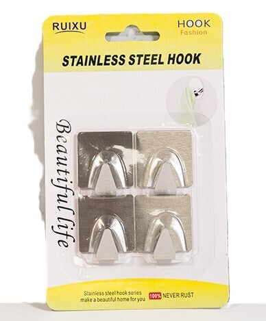 Set 4 Pcs Squared Stainless Steel Hooks
