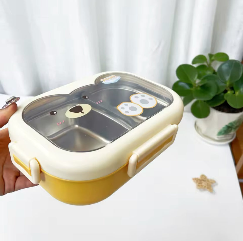 Tots & Togs Polar Bear 2-Partitioned Stainless Steel Bento Box