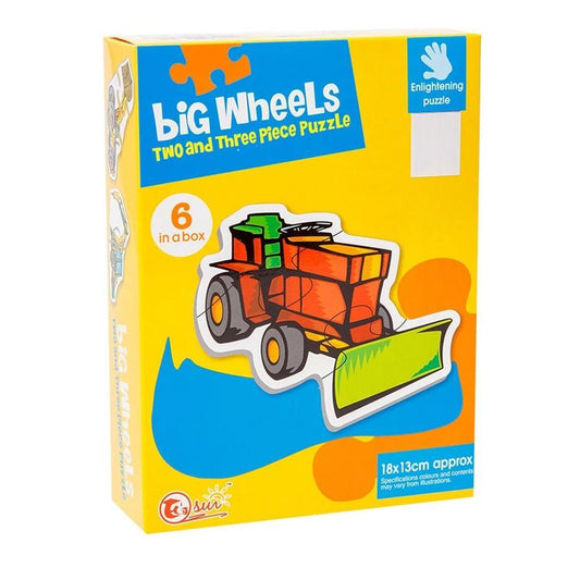 Big Wheels Two And Three Piece Puzzle (6 In A Box)