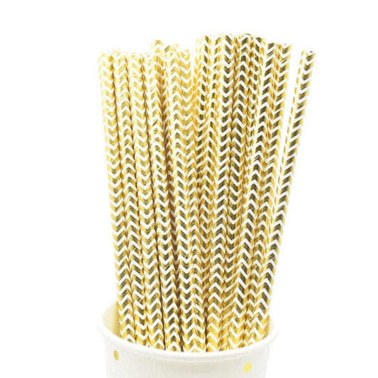 Paper Straws Eco Friendly Straws Gold 100Pcs