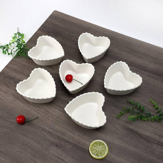 6 Pcs White Porcelain Bowl Set