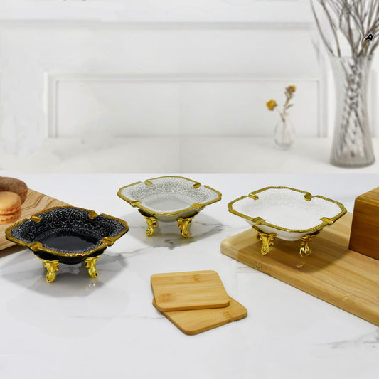 Grace,Elegant Ceramic Ashtray With 4 Legs