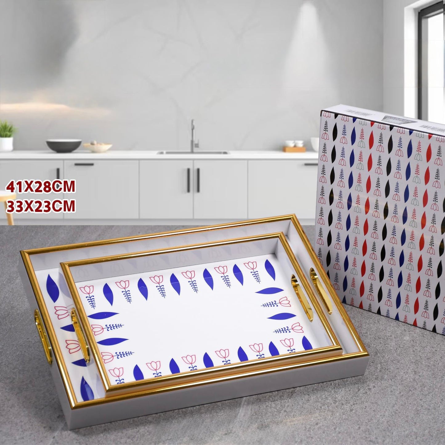 2 Pcs Arabica Tray Set
