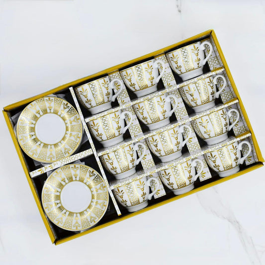 Otantik, 24 PCs Coffee Cups With Saucers Set