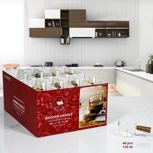 110 ml Glass Sauce Dispenser   With Wooden Handle