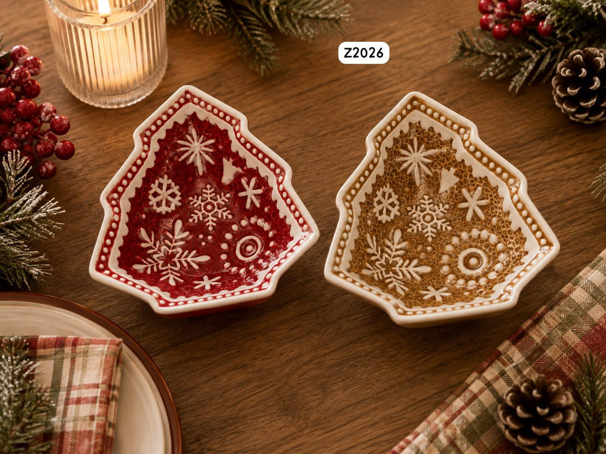 Christmas Ceramic Bowl - Red Tree
