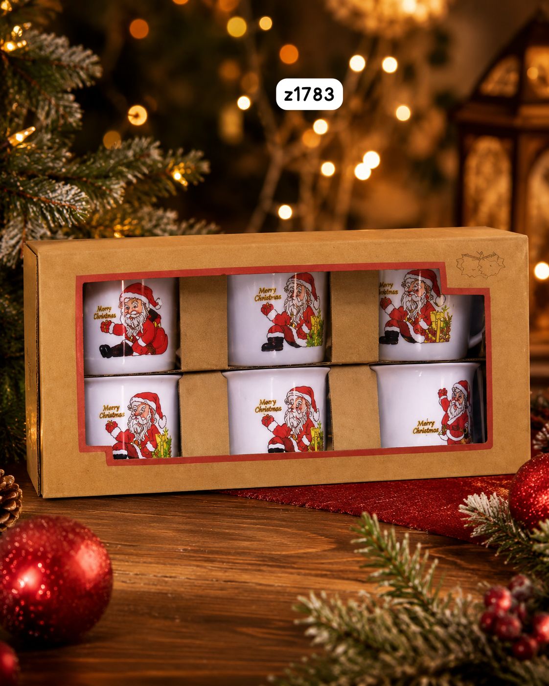 6 Pcs Christmas Coffee Cups Set