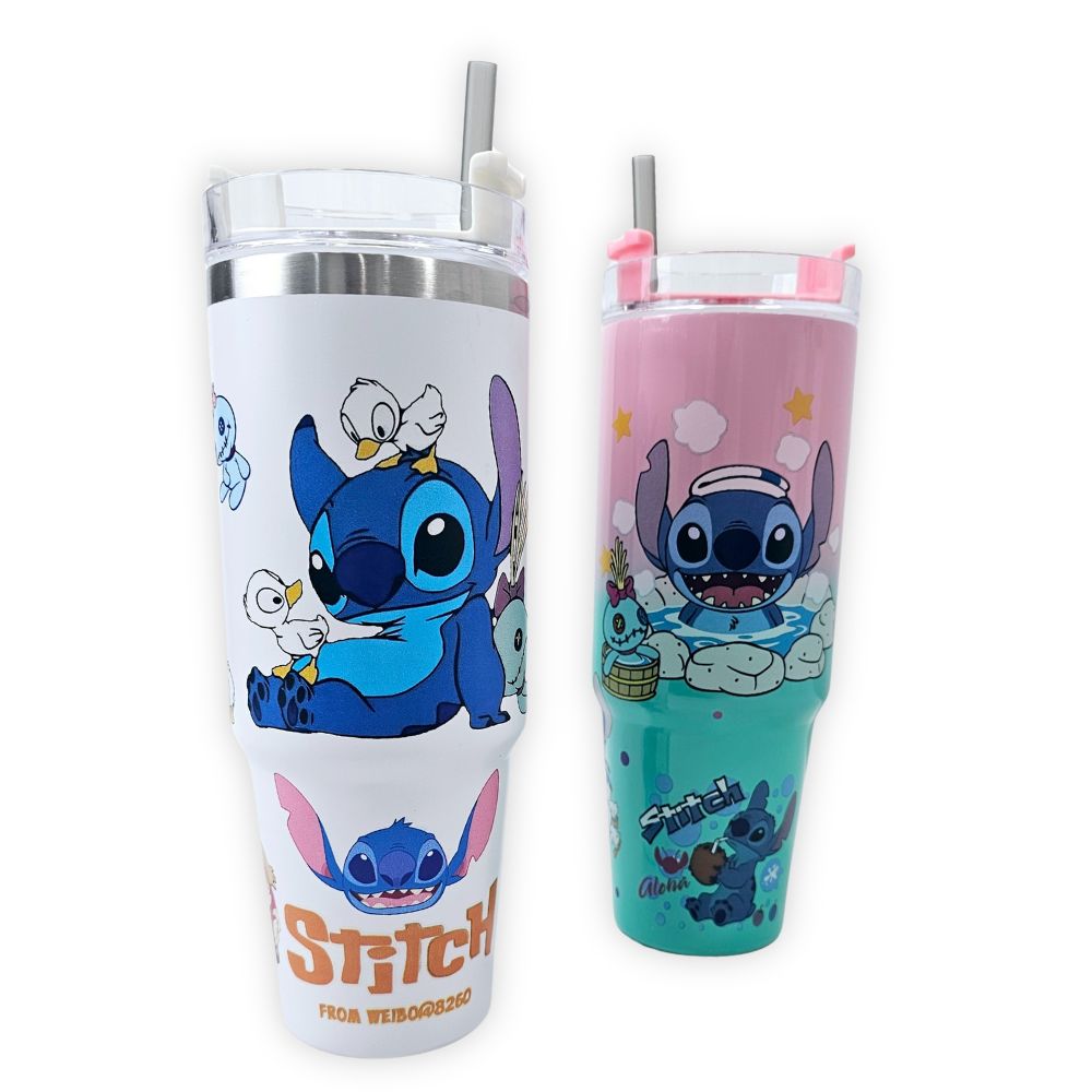 Stitch Stainless Coffee Cup 900 ML With Straw