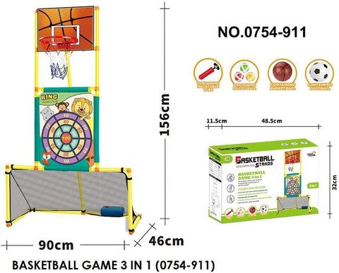 3 in 1 Basketball/ Sticky Ball/ Football Stands