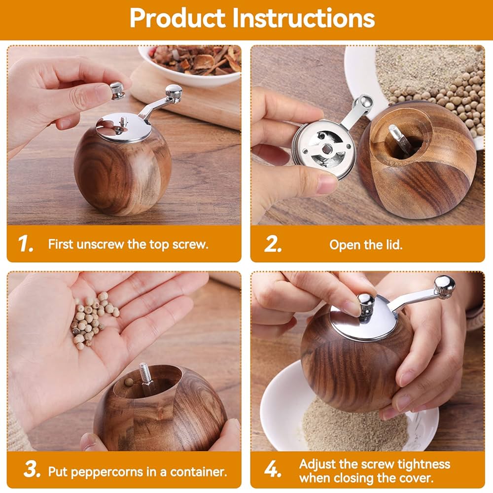 Manual Pepper Mill / Wooden Salt Mill