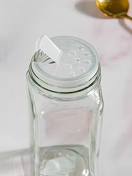 24 Pcs Transparent Seasoning Glass Jars With Bamboo Lid