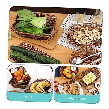 Plastic Oval Woven Storage Basket