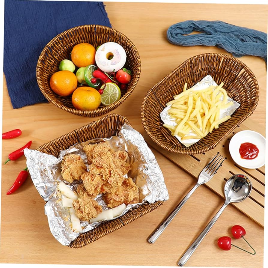 Plastic Oval Woven Storage Basket
