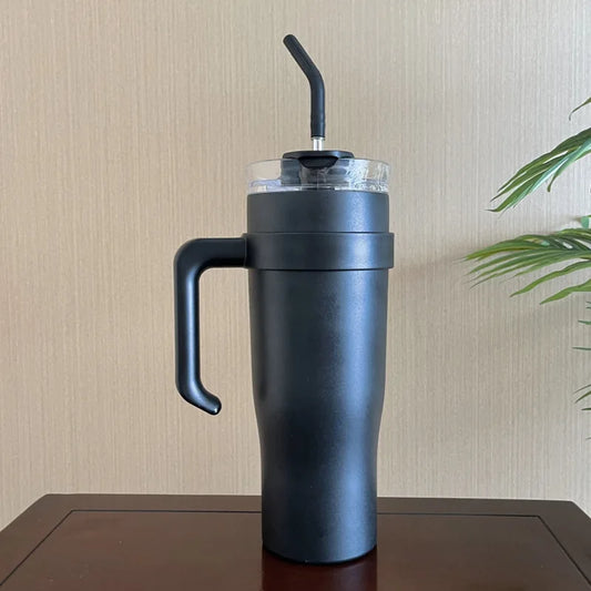 1200 Ml Stainless Steel Tumbler With Straw- Hot & Cold