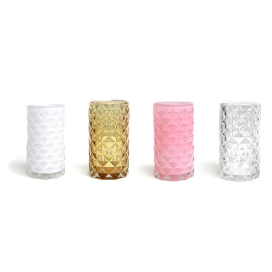 Frosted Geometric Glass Vase