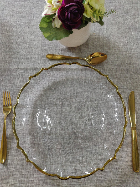 Transparent Gold Rim Oscar Plate