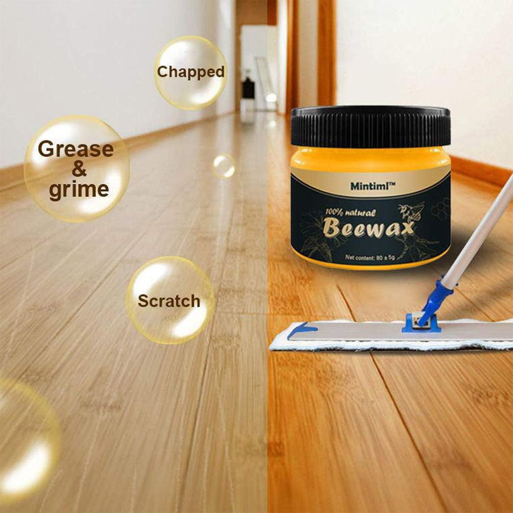Floor Polishing Wood Care Wax Wood Care Beeswax Wood Seasoning Wax Wood Spice Beeswax Natural Polishing Beeswax Wear-Resistant Wax Detergent Sponge
