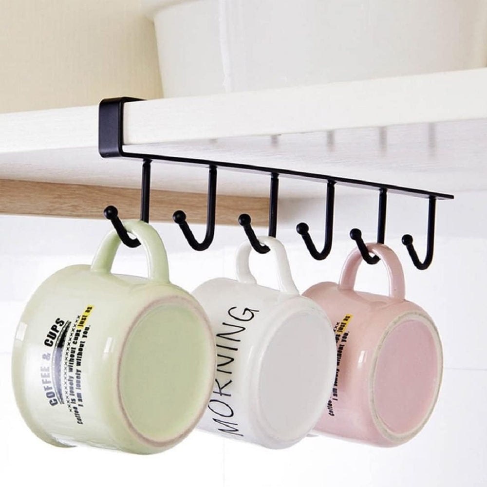 Hooks Hanger Kitchen Storage Rack-Black Bl