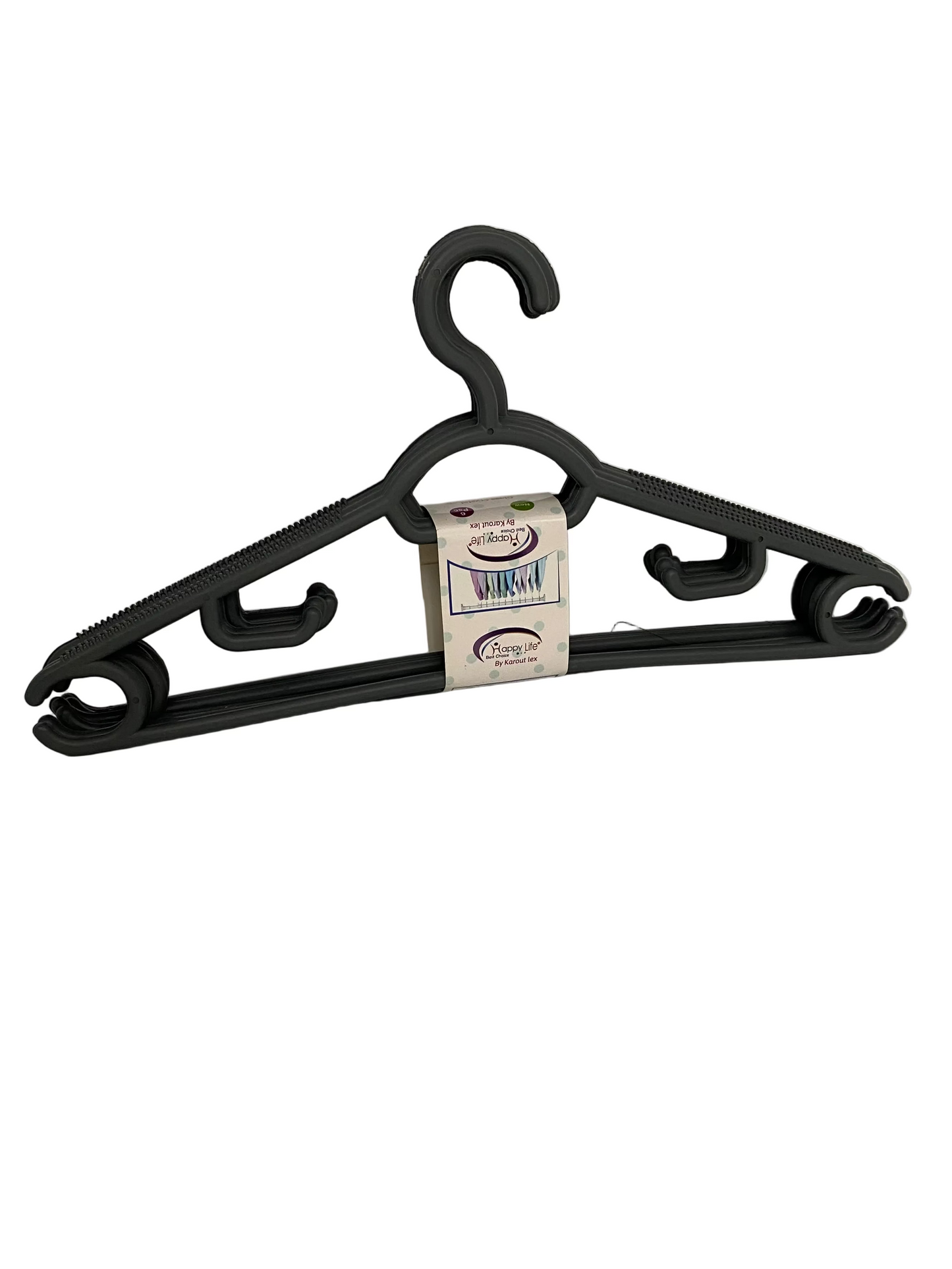 Happy Life, 6 Pcs Plastic Clothes Hanger Set