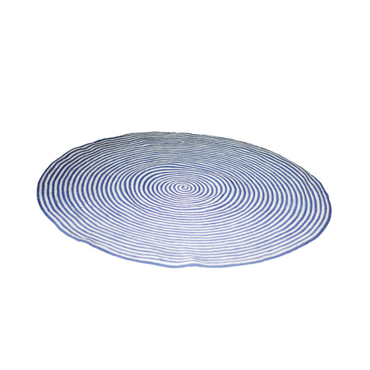Round Indian Rug Blue/White
