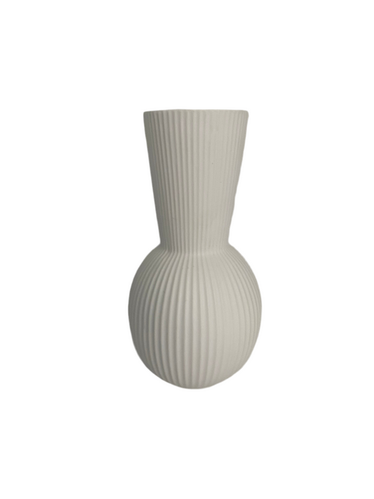 Modern Ribbed Porcelain Vase