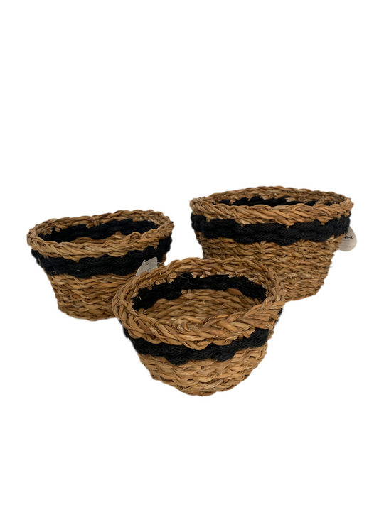 3 Pcs Straw Basket Set