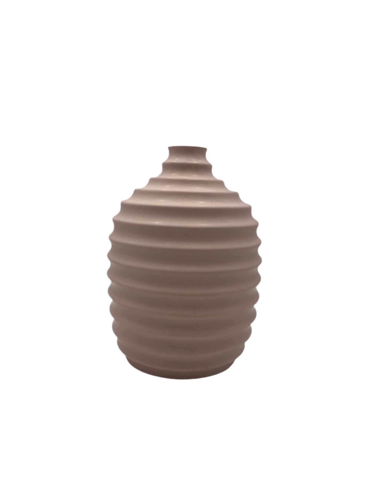 Turtle Neck Ribbed Porcelain Vase