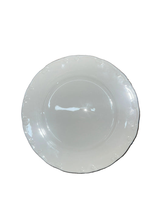 White decorative porcelain plate 25cm